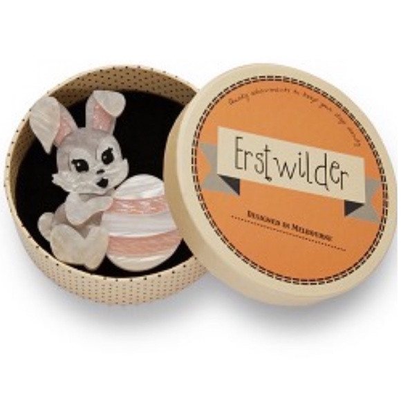 Erstwilder Easter Bunny KIT & EGG BROOCH Pinup NIB - Picture 2 of 5
